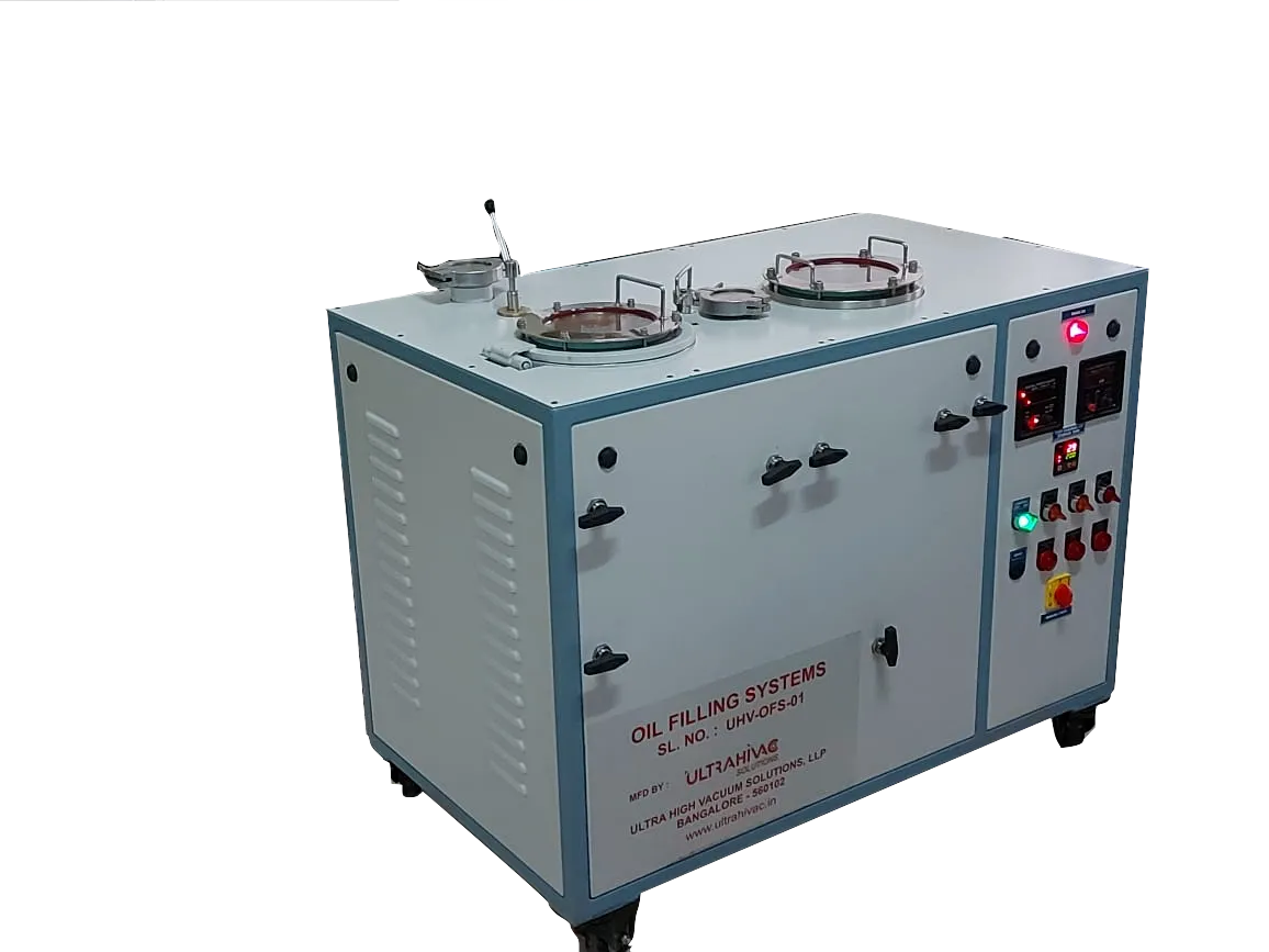 High vacuum oil filling station for precision vacuum pump maintenance - Ultrahigh Vacuum Solutions LLP