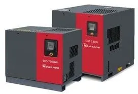 Side view of Ultrahivac rotary screw vacuum pump showing robust twin-screw design for stable vacuum performance.